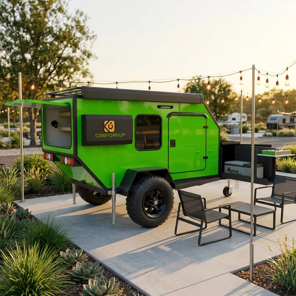 Factory Price Customized Small Rv Camper Travel Trailer Standard Offroad Mini Camper Trailer Camping Van 2-8 People Double Bed