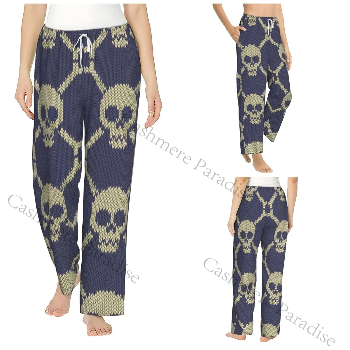 

Skull Flannel Pajama Pants for Women Soft Warm Sleep Pants with Elastic Waistband