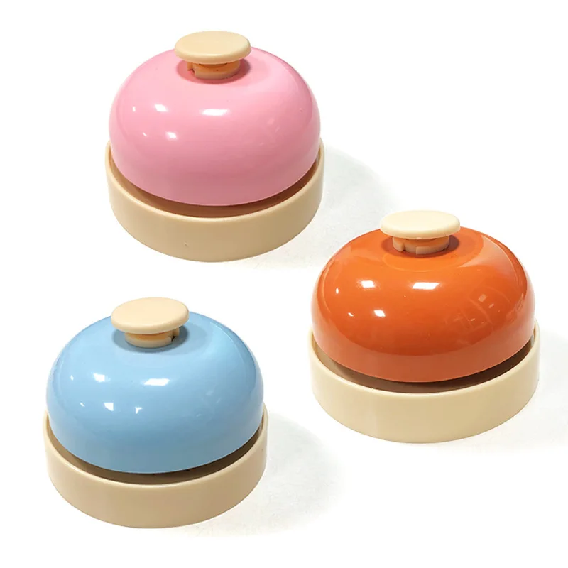 Baby Metal Ring Bell Sound Toy for Infant Auditory Stimulus Colorful Desk Bell Game Call Bell Pet Summon Ring Children Aids