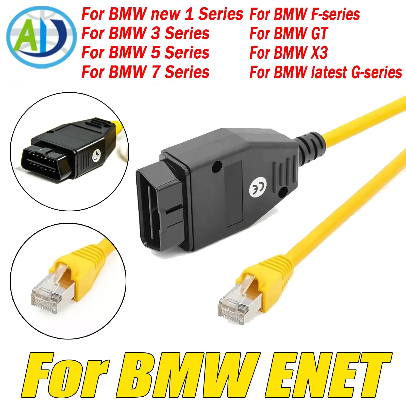 

OBD2 ENET Cable For BMW F-Series Hacking Hidden Coding ECU Programming OBD2 Diagnostic Adapter Ethernet RJ45 Connector For ESYS
