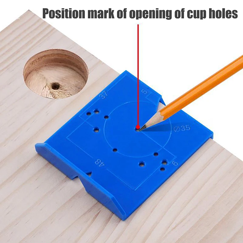 Home Improvement Cabinet Door Drilling Locator Positioning Ruler Auxiliary Tool 2Pcs Woodworking Hinge Installation Template