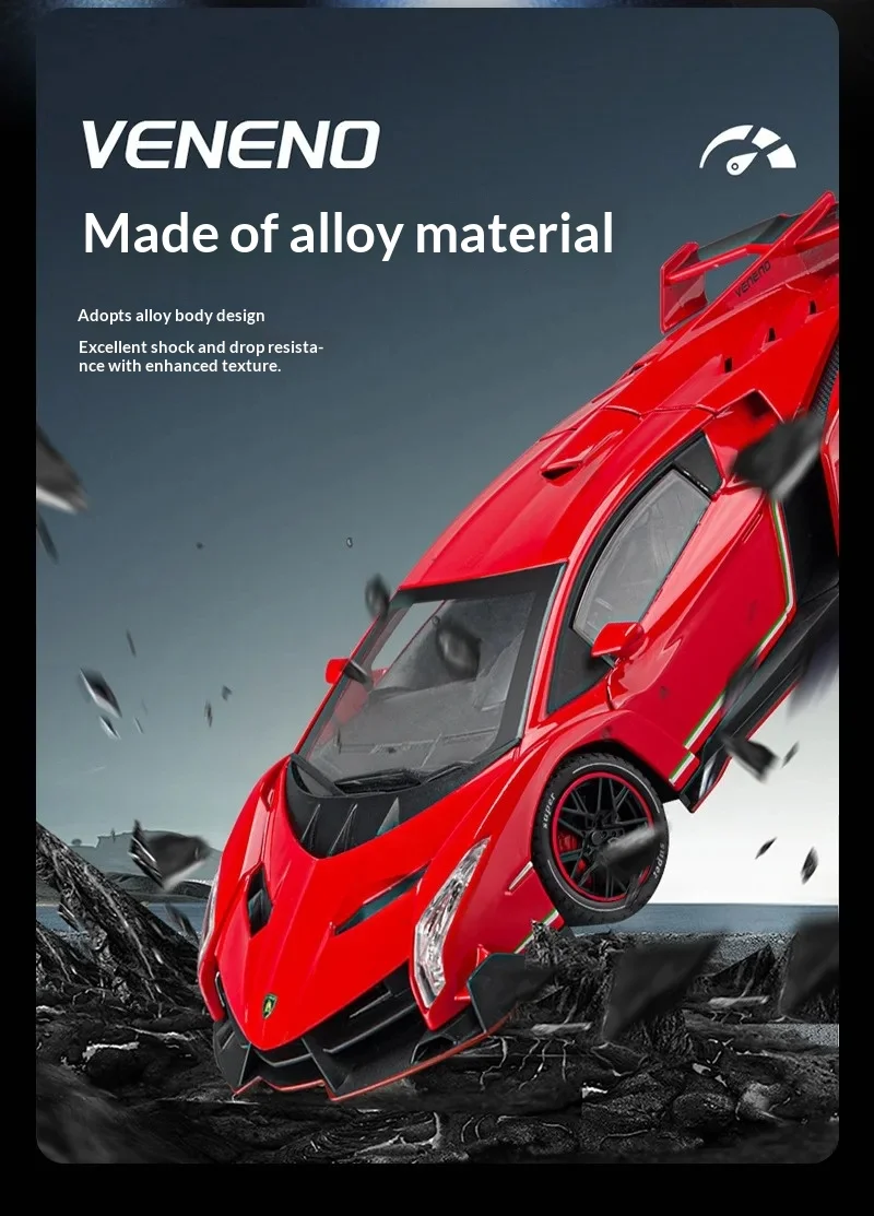 Chezhi1:24 لامبورغيني الصوت والضوء التحكم عن بعد سيارة لعبة مجسمة الصبي هدية عيد ميلاد لغز مجموعة مميزة