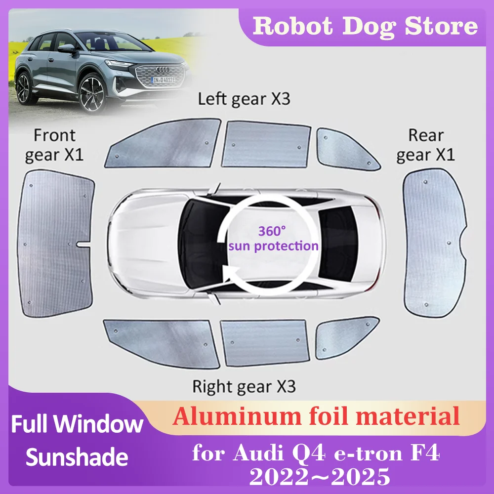 

Full Coverage Sunshades for Audi Q4 e-tron F4 2022~2025 Roof Windows Sun Visor Windshield Curtain Anti-UV Sunroof Accessories