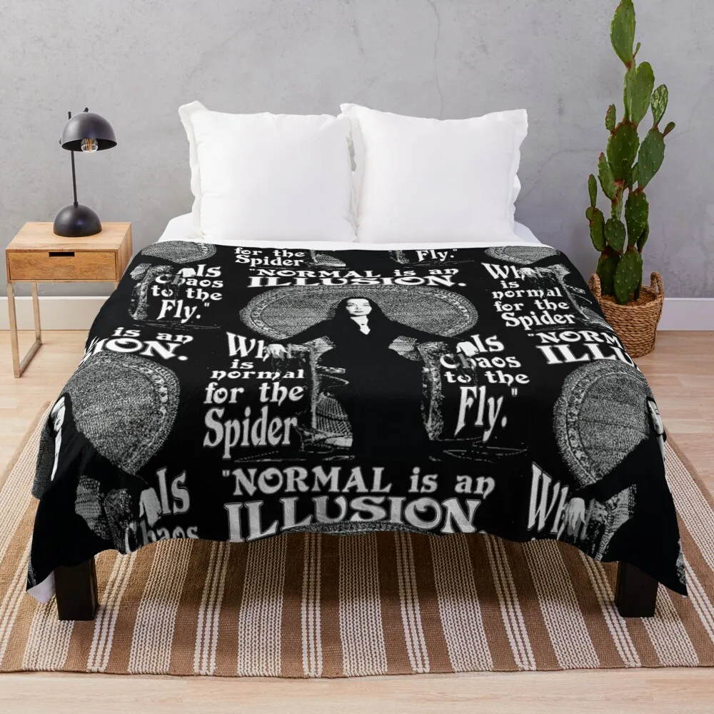 

Morticia Addams-Normal Is An Illusion... Throw Blanket Tourist Single Blankets