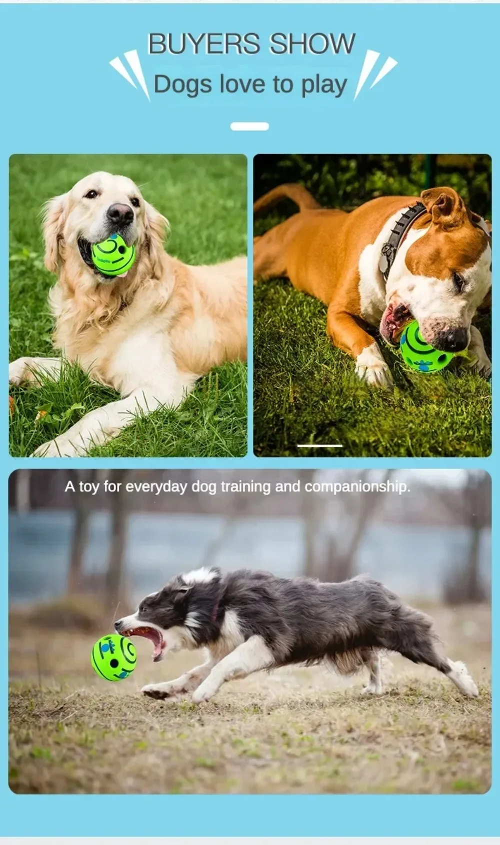 Wobble Wag Giggle Glow Ball Interactive Dog Toy Fun Giggle Sounds When Rolled or Shaken Pets Know Best As Seen On TV