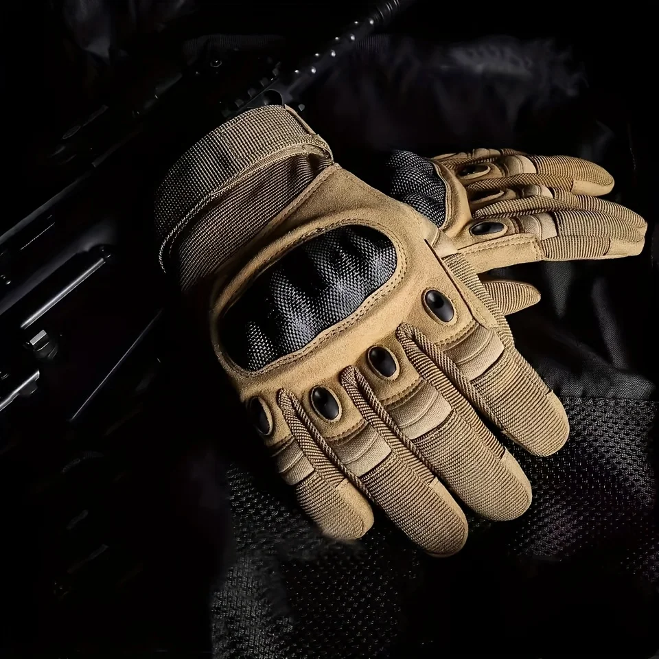 قفازات تكتيكية كاملة الأصابع للرجال جديدة، شاشة تعمل باللمس وتصميم مضاد للانزلاق، مثالية للصيد والمشي لمسافات طويلة والمغامرات الخارجية