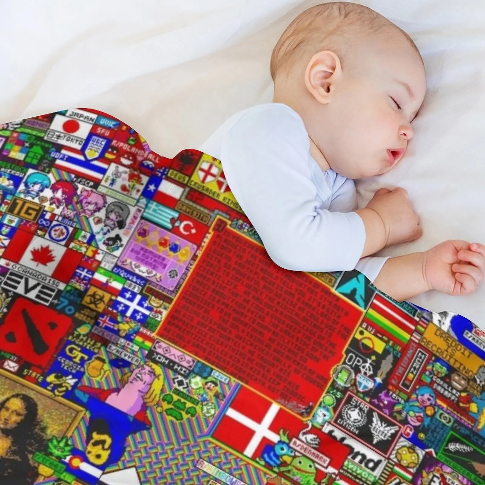 Reddit /r/Place النهائي قماش رمي بطانية البطانيات الأرائك من الديكور المعزي الفاخرة مصمم بطانية أريكة عملاقة #3