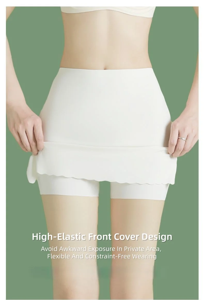 Women's Summer Lightweight Double-Layer Safety Shorts: Thin-Layered, Seamless, Anti-See-Through Underwear Modesty Coverage