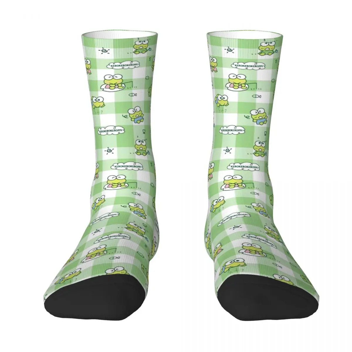 Men's Socks Cartoon Sanrio Keroppi Stockings Winter Korean Medium Soft Socks Printed Climbing Anti Sweat Socks