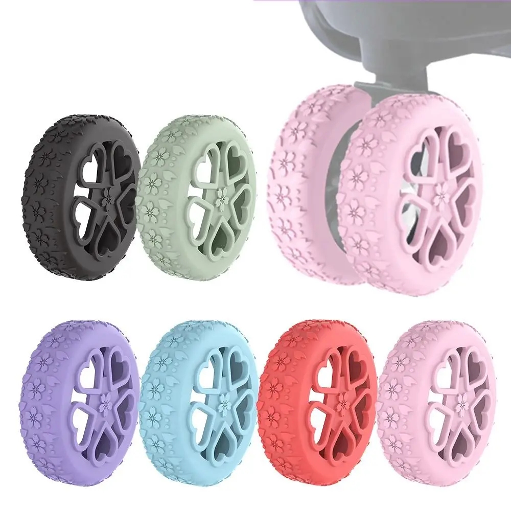 8Pcs Silicone Luggage Wheels Protector Cover Reduce Noise Shock Absorption Portable Suitcases Wheel Protection Rings