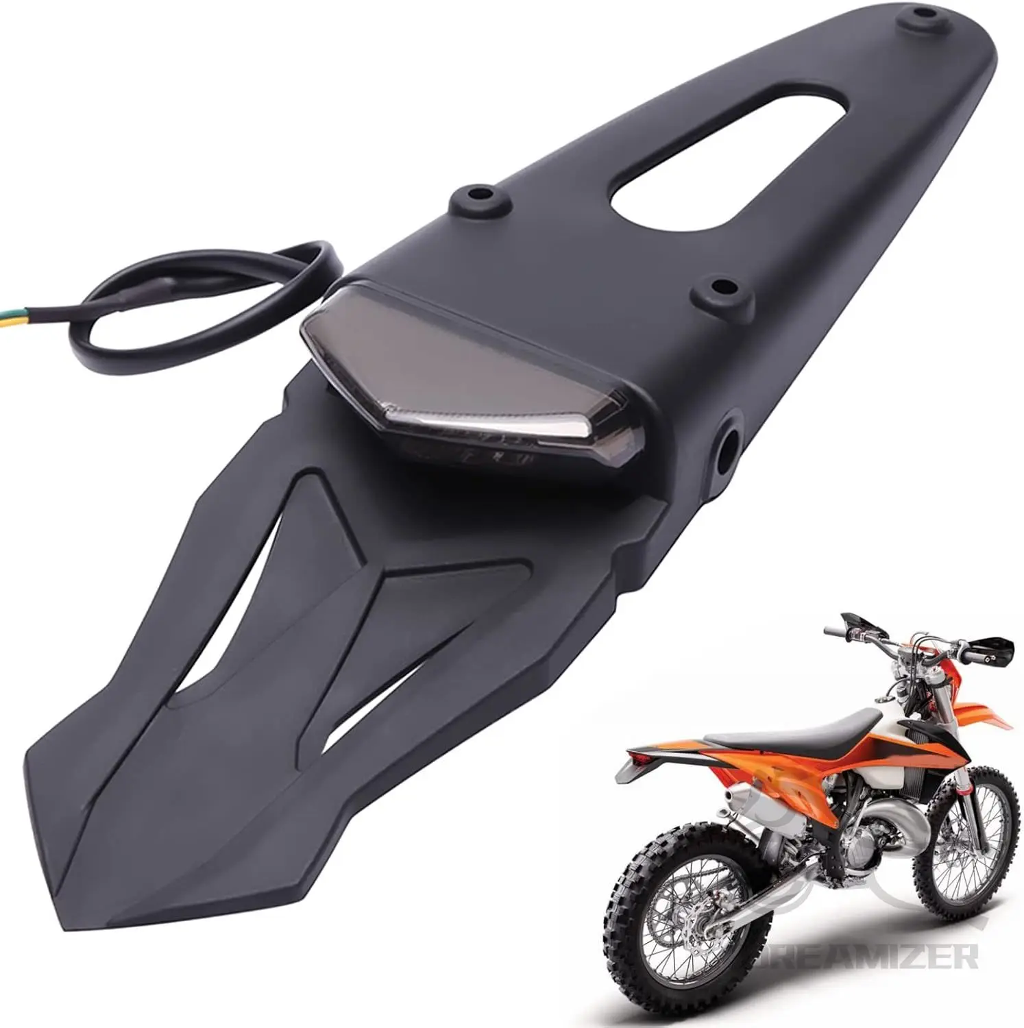 Motorcycle Rear Fender Mount Red LED Tail Light Brake Lamp Turn Signals License Plate Lights for Custom Off-Road Motorcycle
