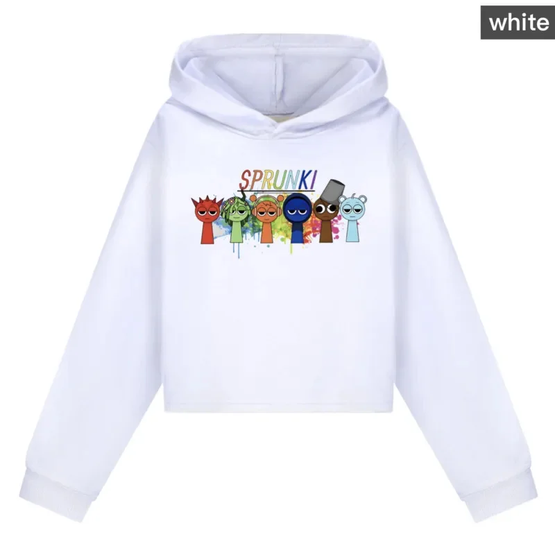 Sprunki Kids Clothes Cartoon Printed Short Section Sweaters Girls Game Incredibox Pullover Hoody Boys Long Sleeve Sweater