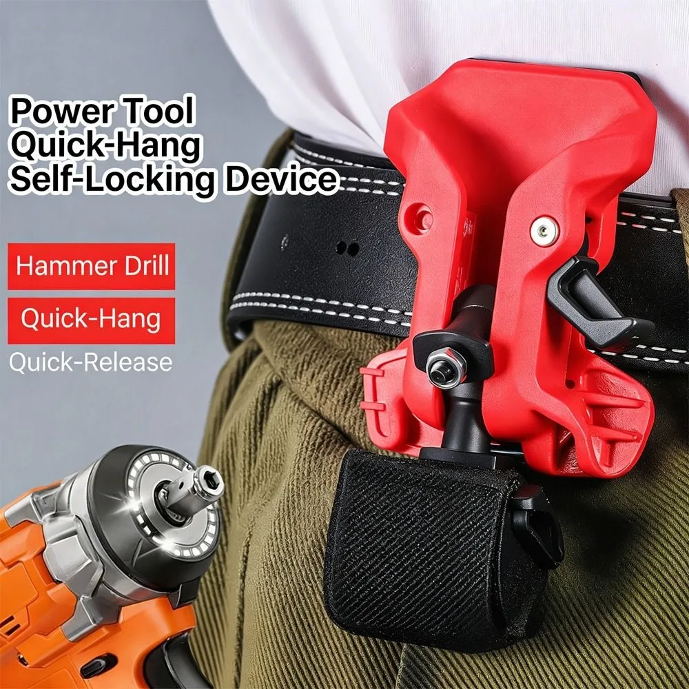 Portable Self-locking Drill Holder Belt Clip Quick Release High-hardness Power Tool Waist Hanging Quick-hook Tool Holder
