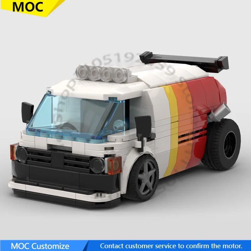 

350 PCS Speed Hypercar 1982 HiAce Custom Carmine MOC Customize Modular Building Block Creative Design DIY Christmas Toy Gift