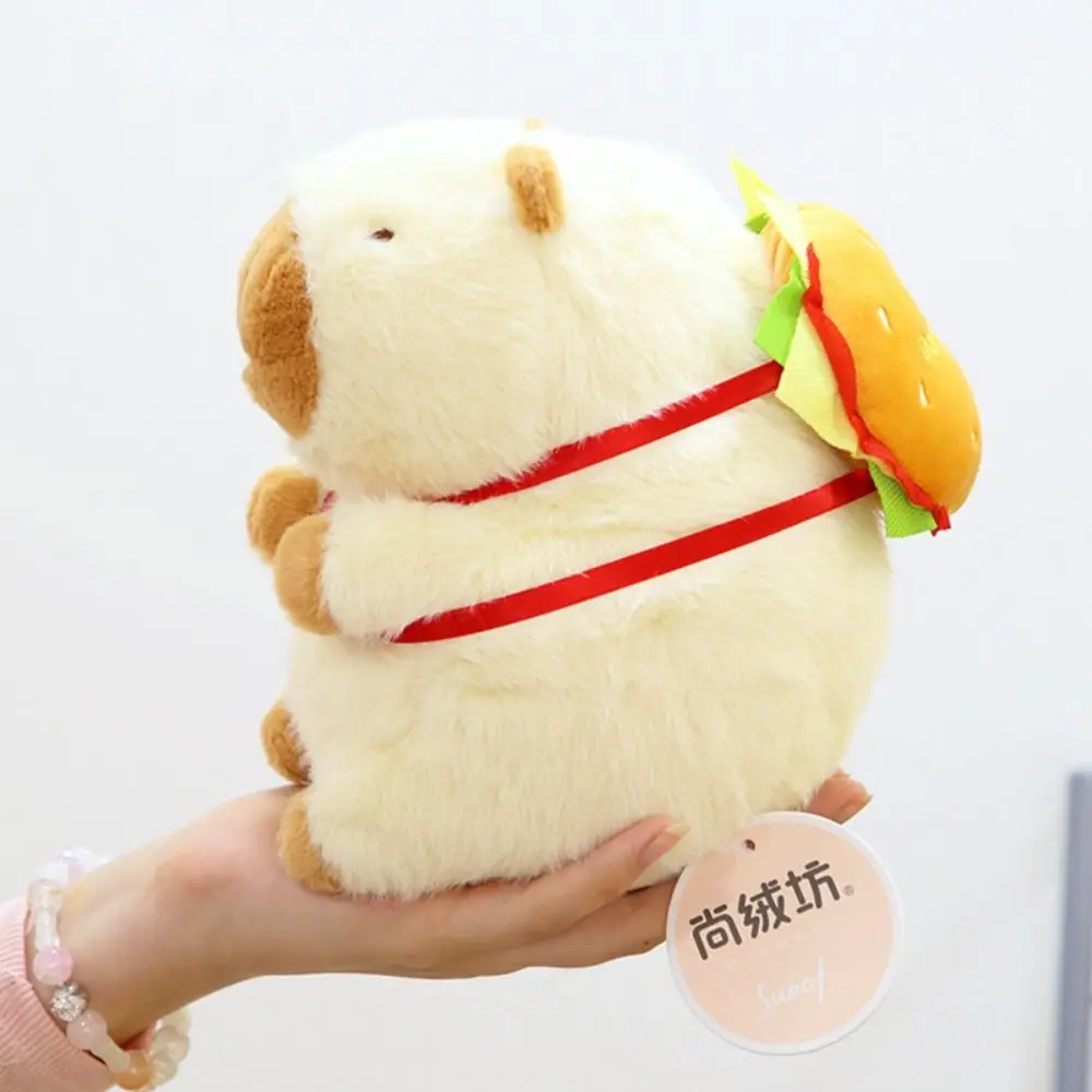 PP Cotton Hamburger Capybara Plush Doll Fluffy Simulation French Fries Capybara Doll Cartoon Soft Plush Capybara Toy