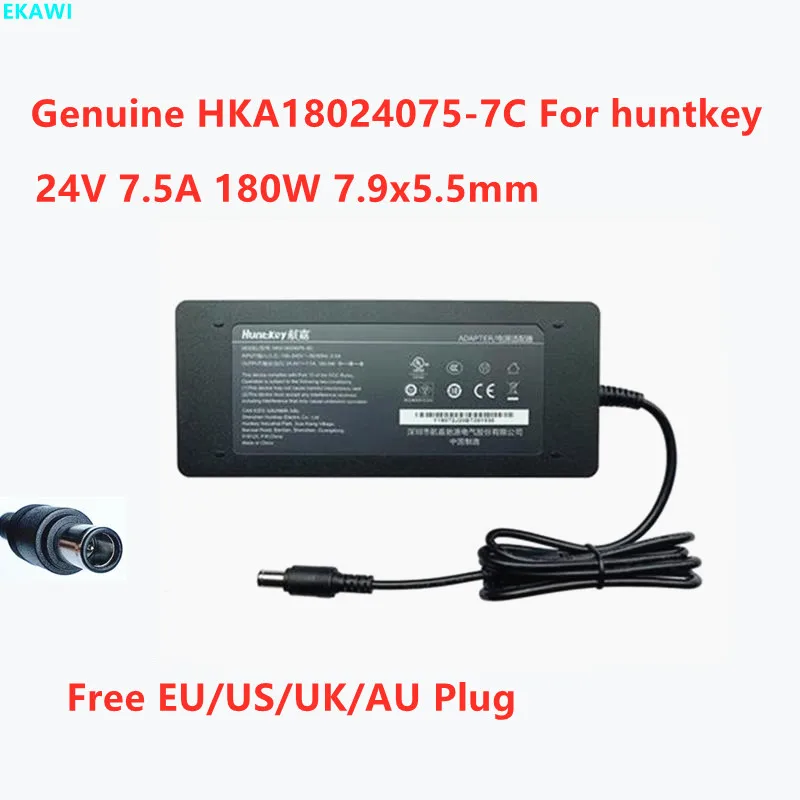 Genuine HKA18024075-7C 24V 7.5A 180W 7.9x5.5mm AC Adapter For huntkey Power Supply Charger