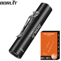 BORUiT V5 EDC LED Flashlight Super Bright 500LM USB C Rechargeable Mini Torch With Magnet & Clip  Camping Hiking Pocket Lantern