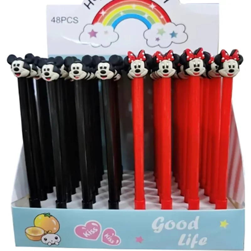 Imagem -04 - Disney-ponto dos Desenhos Animados Gel Pen Black Ink Signature Pen Escritório e Escola Escrita Suprimentos Presente Bonito Papelaria 05 Milímetros 48 Pcs por Lote