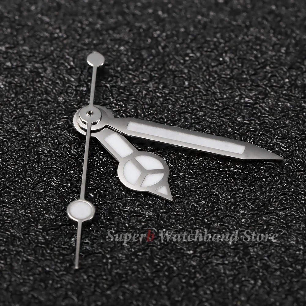 NH35 นาฬิกามือสีฟ้า Yacht มือสีเขียวส่องสว่างสําหรับ NH35/NH36/4R/7S การเคลื่อนไหวนาฬิกาดําน้ําอุปกรณ์เสริม Silver Blue วินาทีมือ