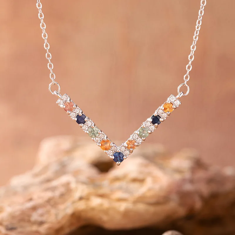 

s925Серебряное красочное ювелирное изделие из драгоценных камней, натуральное красочное синее ожерелье из драгоценных камней для женщин, легкое роскошное высококачественное ощущение