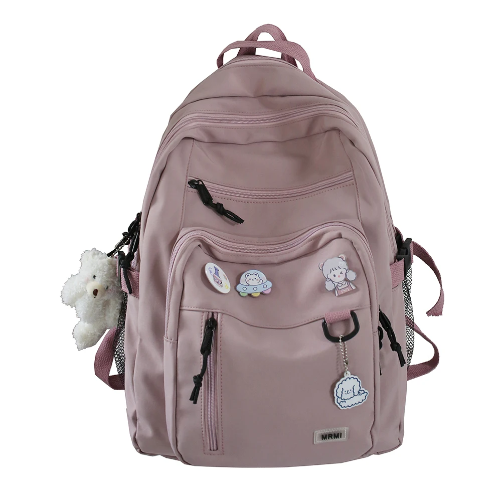 Mochila de ombro casual de bolso múltiplo, mochila universitária simples, mochila de grande capacidade, alça ajustável para escola secundária, menino e menina