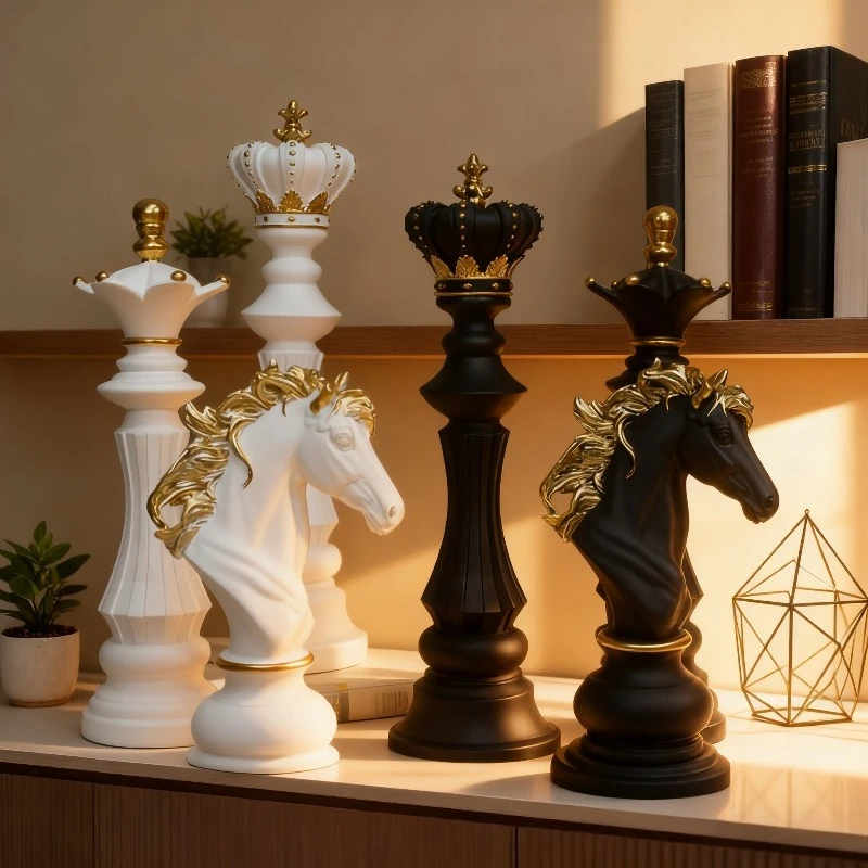 King, Queen, War Horse Chess Ornaments, Resin Crafts Decoration, Home and Office Decorations, Gift Giving