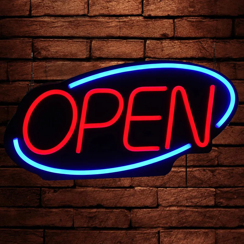 LED Open Sign Neon Light Bright Outside Walls Restaurants Bars Modern Commercial Lighting Decoration