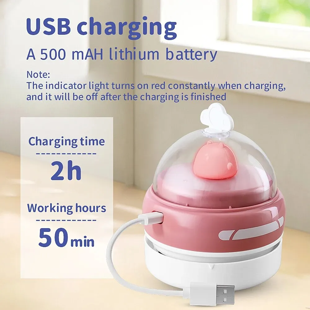 Cute Desktop Cleaner Portable 360° Upward Wind Vacuum Cleaner USB Mini Cartoon Desktop Vacuum Strong Adsorbability Cleaner