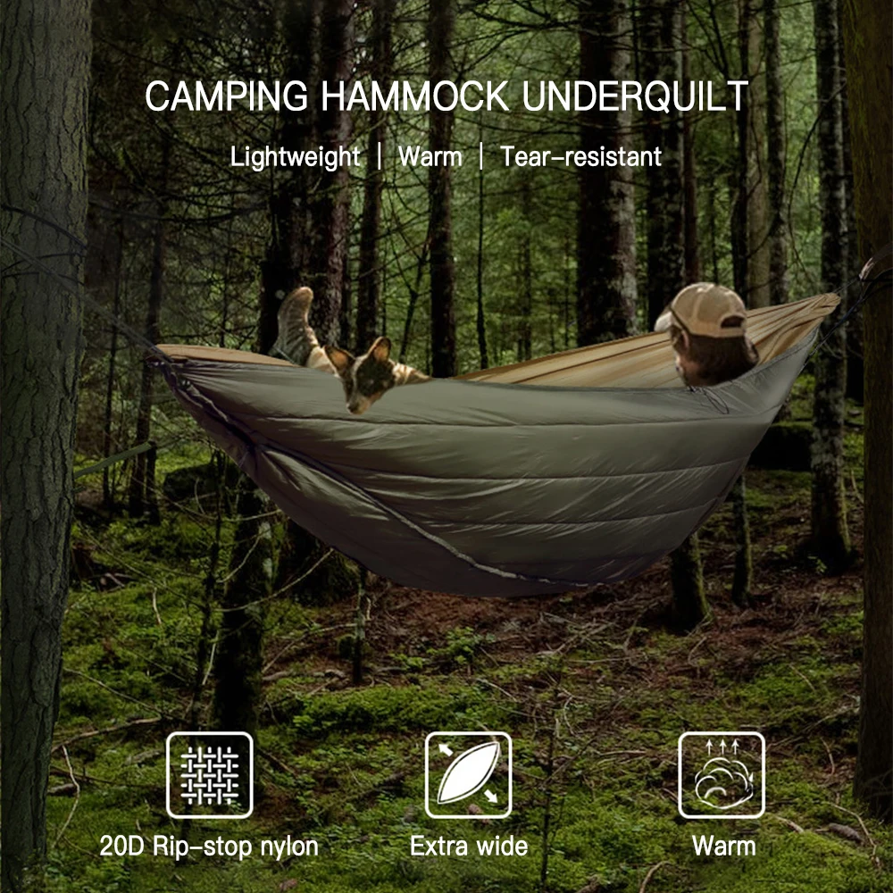 

Multifunctional Hammock Underquilt Sleeping Bag Winter Warm Hammock Under Blanket Poncho Camping Traveling Swing with Bag