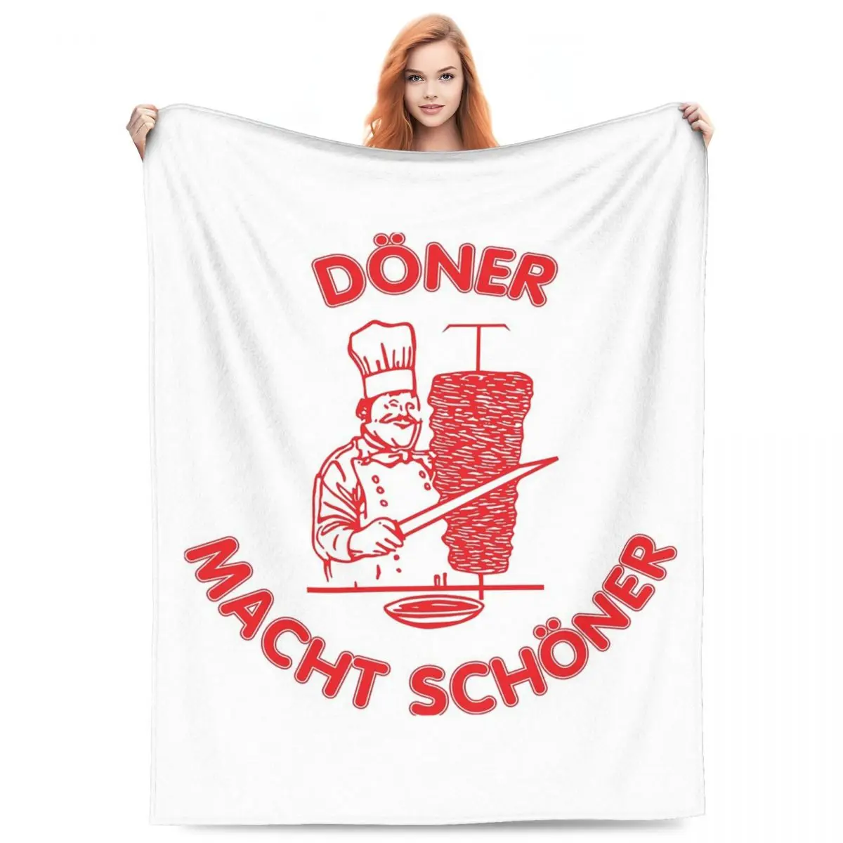 Funny Doner Kebab Cartoon Blanket Fleece Sofa Throw Blanket Super Soft for Home Bedroom Outdoor Throws Bedspread Quilt