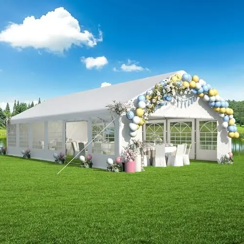 

20' x 40' Canopy Party Tent - Heavy Duty Outdoor Wedding Gazebo with 4 Sand Bags, Event Shelter Canopy for Outdoor