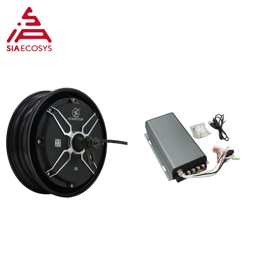 

QS Motor 10*2.15inch 3000W 205 V3 80Kph with svmc72150 Contorller BLDC Motor Kits in Wheel Hub Motor Kits for Electric Scooter