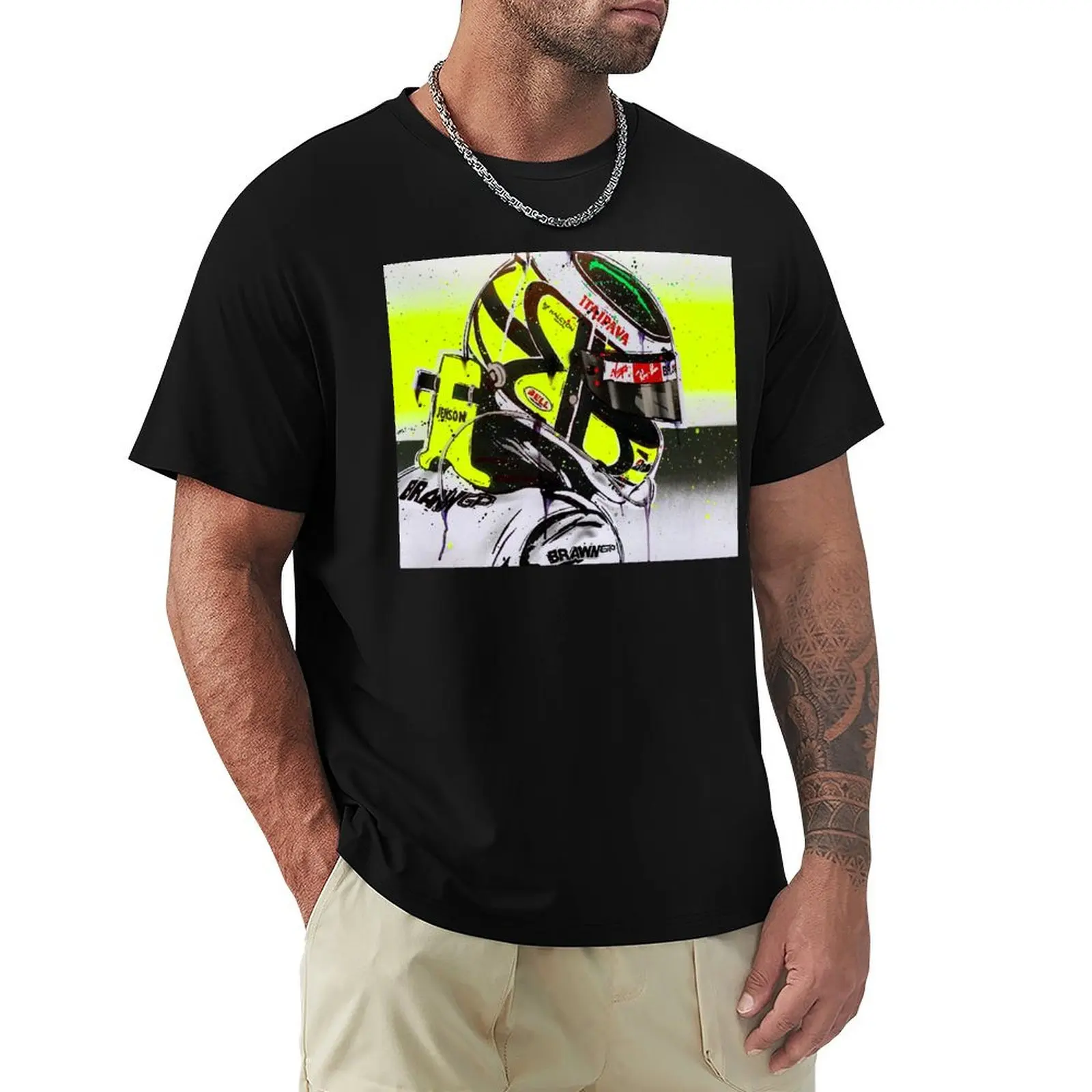

Jenson Button - Brawn GP F1 graffiti painting by DRAutoArt T-Shirt summer tops custom t shirt mens workout shirts