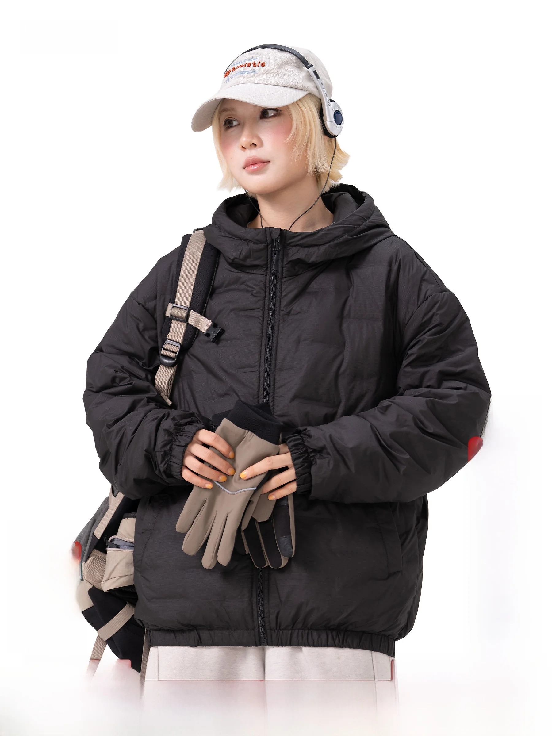 AOGZ Double-Sided Wearable Quilted Lightweight Hooded down Jacket Men's 2026 Autumn Winter Outdoor Loose Warm Commuting Coat