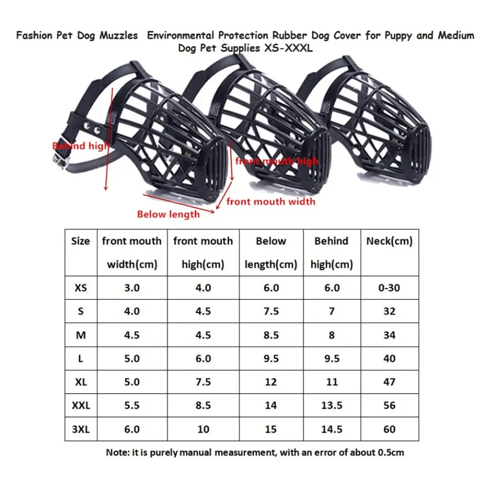 Soft Plastic and Leather Strong Dog Muzzle Basket Design Anti-biting Adjusting Straps Mask Dog Muzzle for Small Medium Large Dog