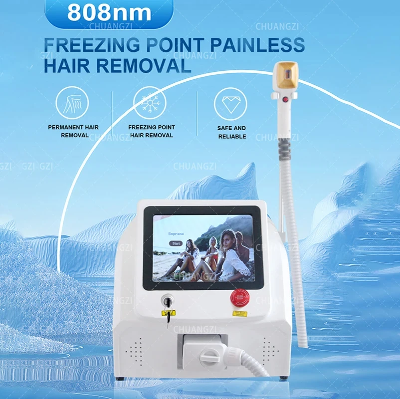 

808nm 755 1064 Diode Laser Hair Removal Machine Alexandrit Permanent Removal Cooling Head Painless Laser Epilator