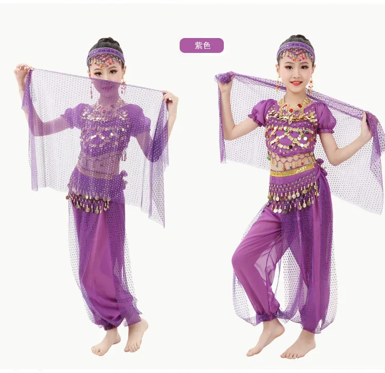 Carnival Girl Belly Dance Costume, Indian Party Stage Performance Set, Children's Arabic Belly Dance Costume, Skirt Set