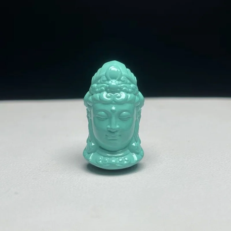 Shiyan High Porcelain Green Guanyin Pendant Imitation Turquoise Unisex King Moon Accessories