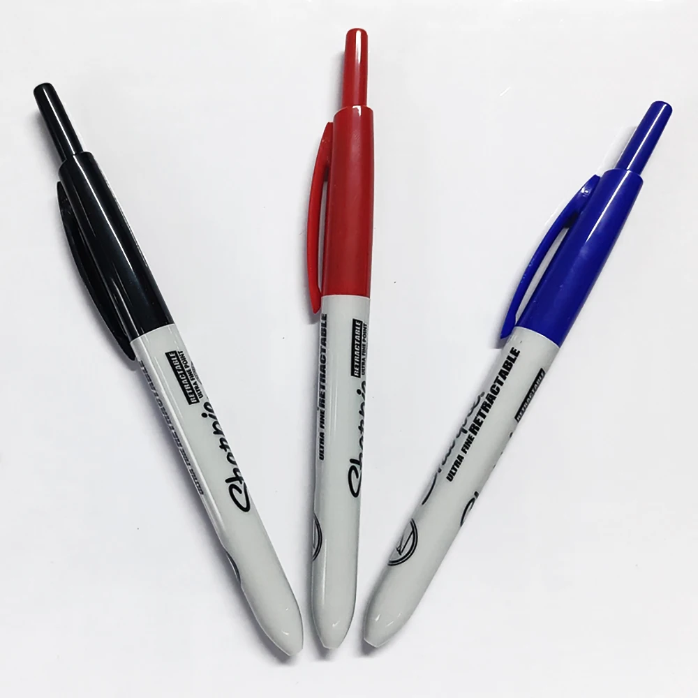 1 Pcs American Sharpie Retractable Push Marker Pen Extremely Fine No Cap Marker Pen Oily Pen 32701 Art  Office Stationery