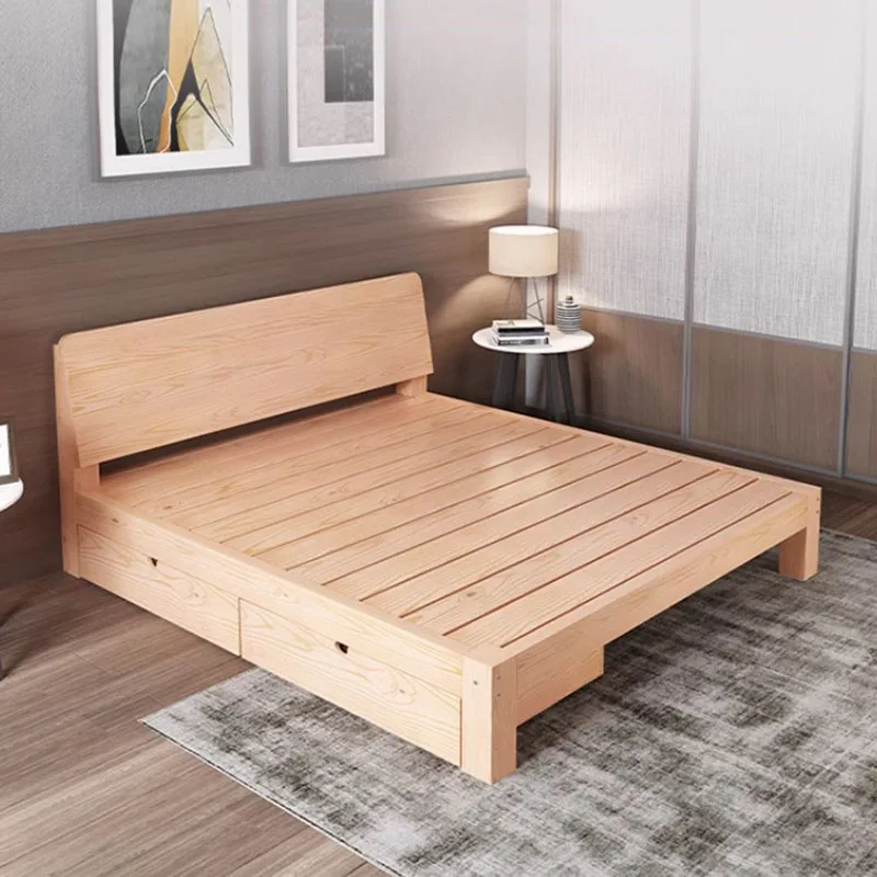 

Modern King Bedroom Bed Frames Wood Elastic Minimalist Lounge Bedroom Bed Frame Twin Size Cama De Lujo Para Dormitorio Furniture