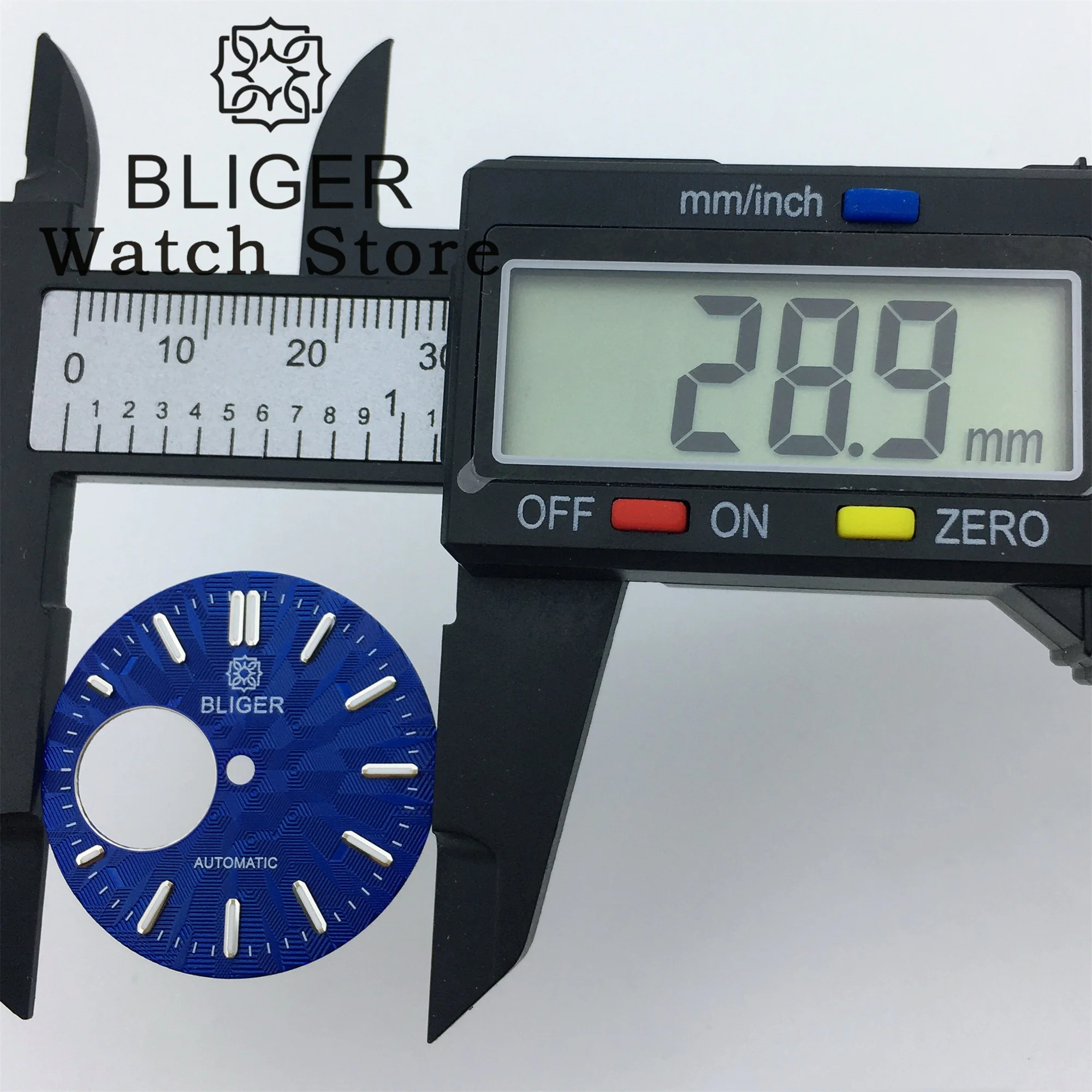 BLIGER 28.9mm tarcza zegarka czarne srebrne zielone Luminous Fit NH38 ruch nurkowanie tekstura zegarka twarze modyfikacja akcesoria do zegarków