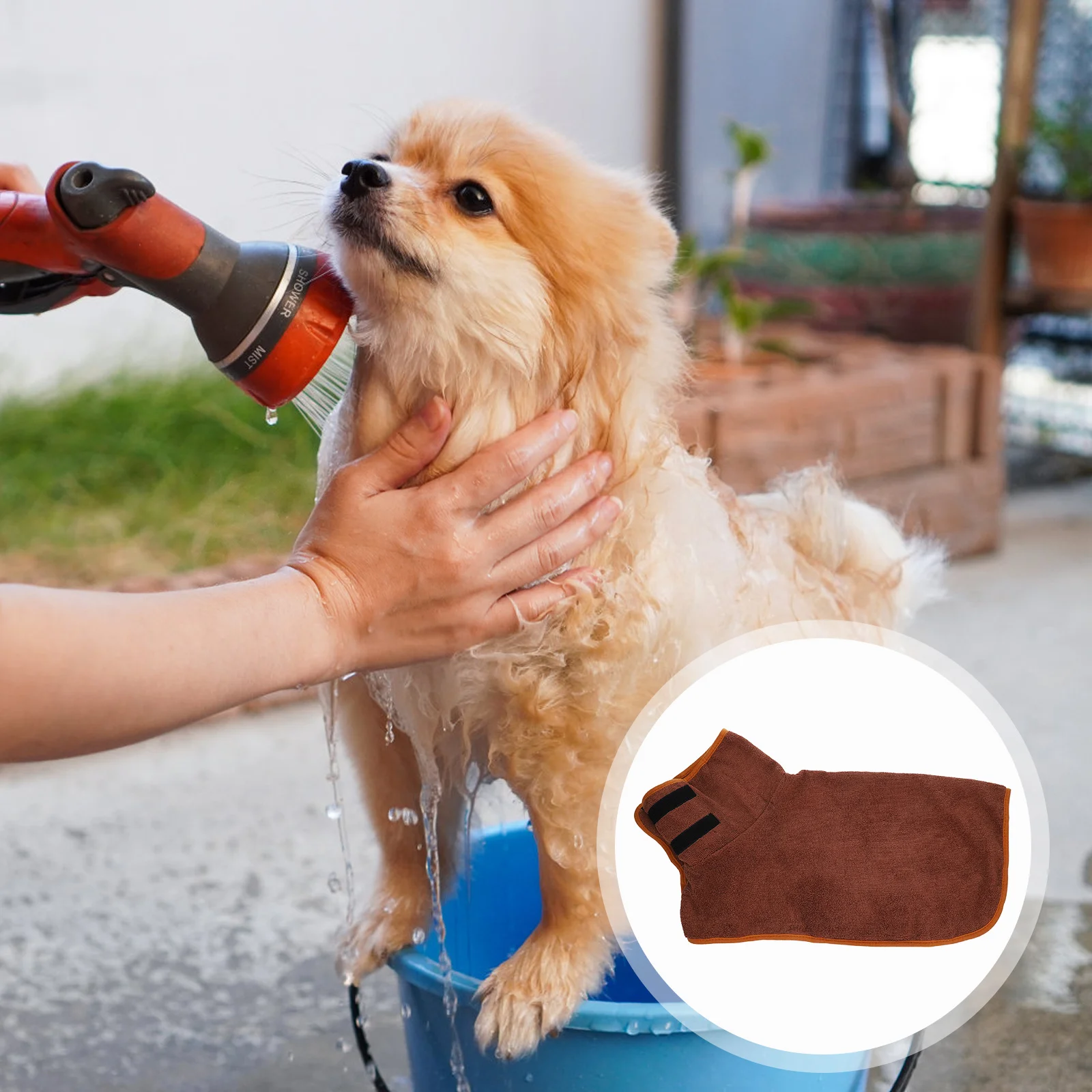 

Full Coverage Pet Bathrobe Durable Water Absorbing Quick Drying Grooming Towel for Small Large Dogs Cats Versatile Use