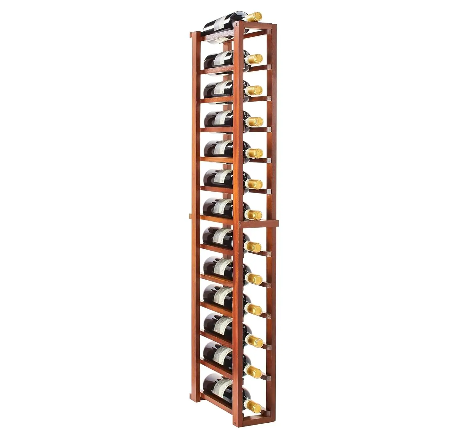 

Solid Mahogany Stackable Wine Rack 1 Column 12 Bottle Capacity Home Bar Storage, Customized
