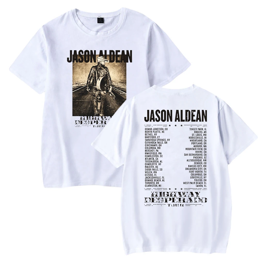 Jason Aldean T-shirts 2023 Highway Desperado Tour Tee Merch Print Unisex Fashion Casual Streetwear Short Sleeve