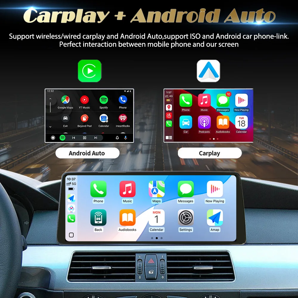 12.3 inch Linux Wireless Carplay Android Auto Car Multimedia Player For BMW 5 Series E60 E61 E63 E64 2005-2010 CCC CIC Navi GPS view 5
