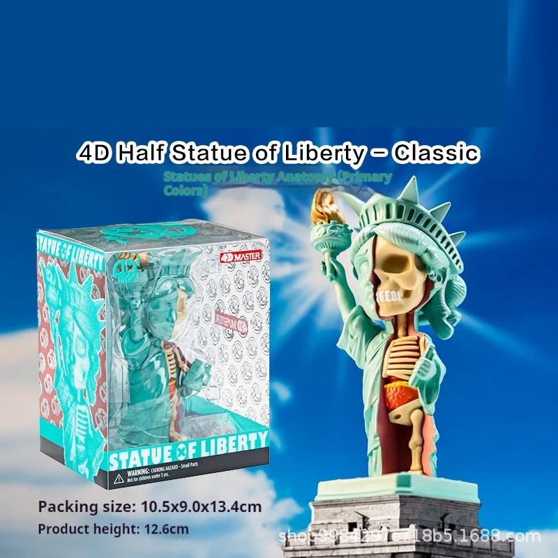 13CM 4D Master Statue of Liberty Classic colors anatomy image Cartoon figurine model Fun room decorations birthday Kids Toy Gift