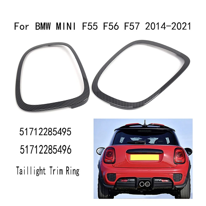 Carbon Fiber ABS Taillight Trim Ring Taillight Frame For BMW MINI F55 F56 F57 2014-2021 51712285495 51712285496