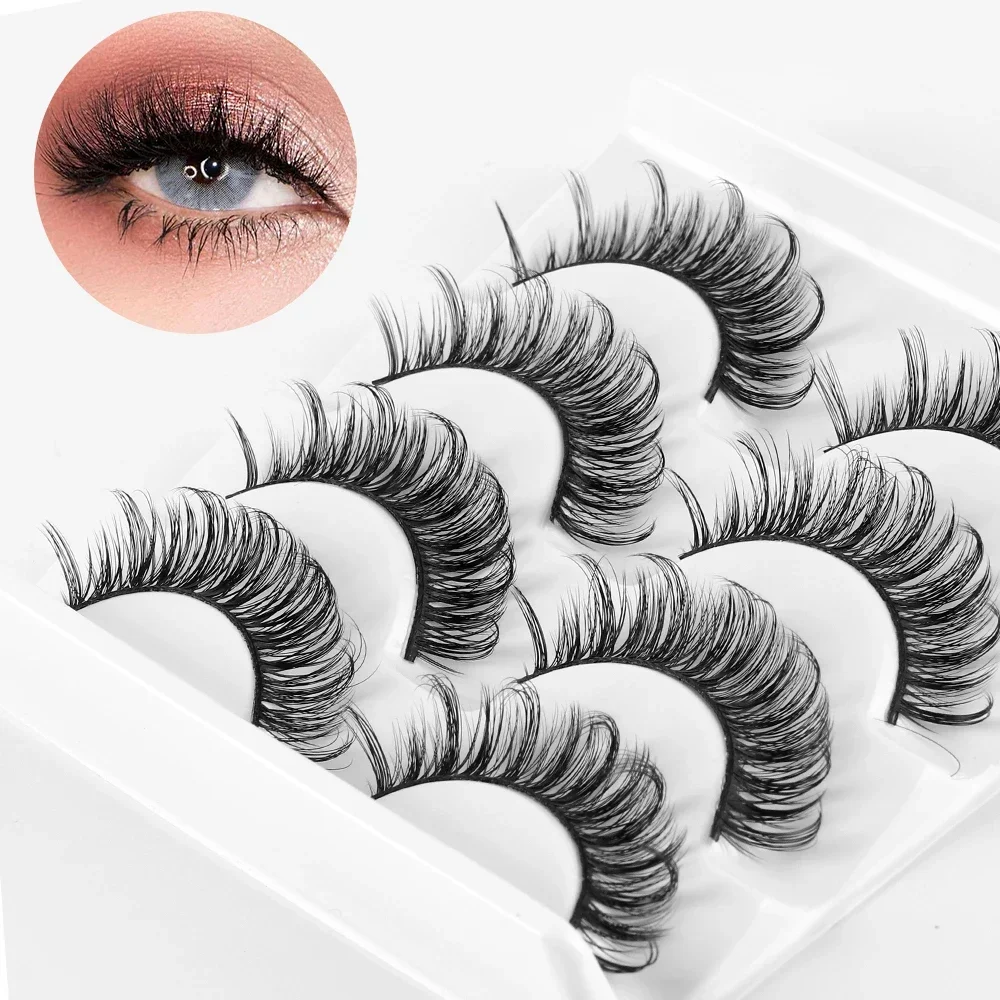 4 أزواج الروسية قطاع جلدة ثلاثية الأبعاد فو المنك جلدة الرموش الطبيعية دراماتيكية الرموش الصناعية بالجملة رمش تمديد #2