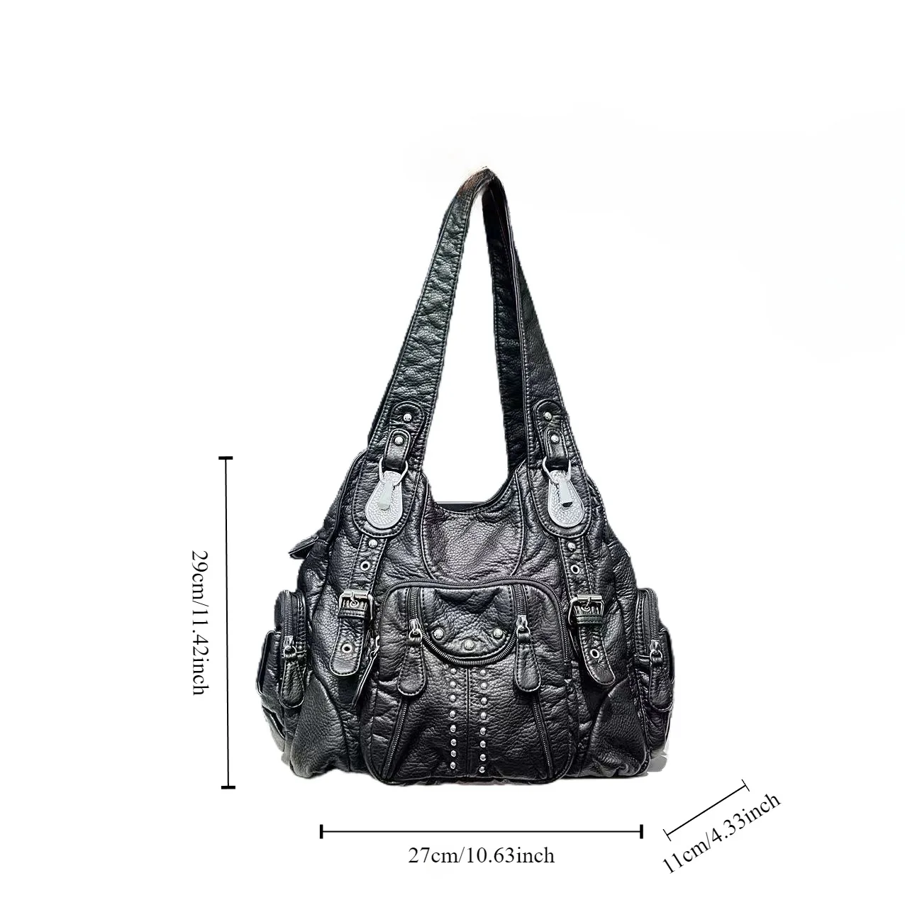 Sac fourre-tout en cuir PU souple vintage pour femme, sac à main grande capacité, multi-poches commpiedmont initié