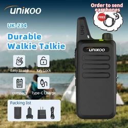 2PCS UNIKOO UK234 워키토키 장거리 통신 세트 양방향 라디오 UHF 워키토키 송수신기 캠핑용
